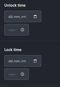 Unlock time & Lock time - no text and icons displayed on Safari